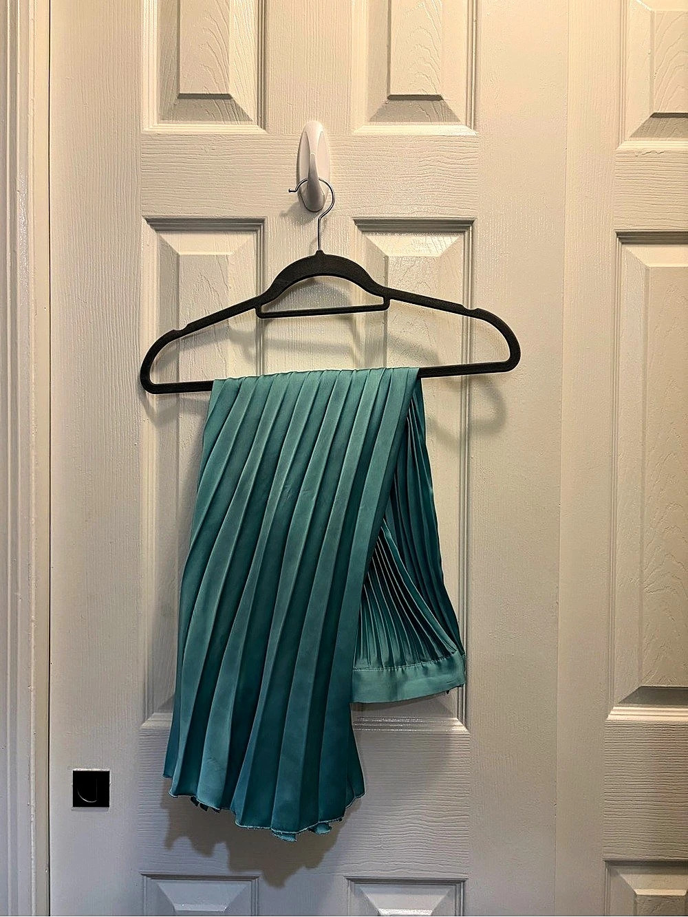 Zara Teal Pleated Midi Skirt